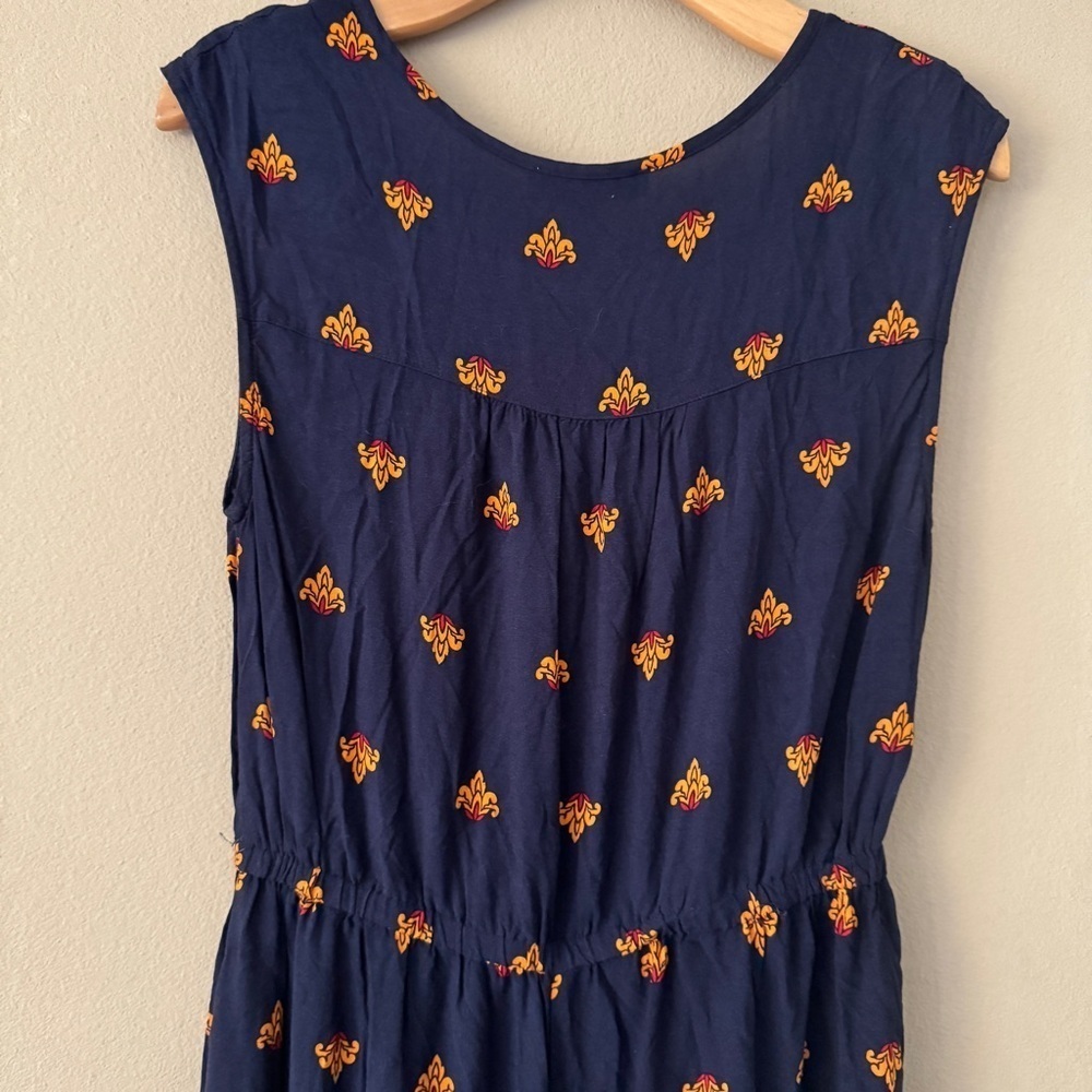 Navy Blue Sleeveless Wide Leg Jumpsuit Size L - Picture 4 of 8